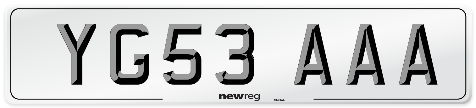 YG53 AAA Number Plate from New Reg